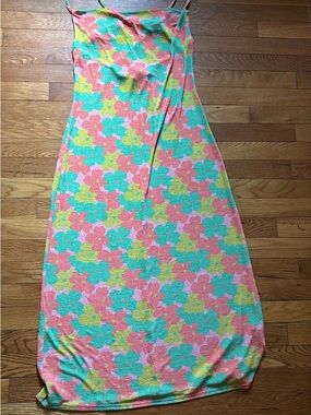 Backless Floral Maxi Dress in Coral, Mint & Yellow